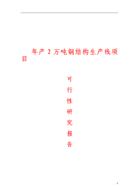 年产2万吨钢结构生产线项目可行性研究报告