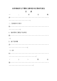 农作物秸秆生产燃料乙醇项目可行性研究报告