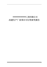 工程有限公司改建生产厂房项目可行性研究报告