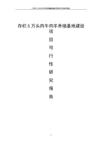 存栏5万头肉牛肉羊养殖基地建设项目可行性研究报告