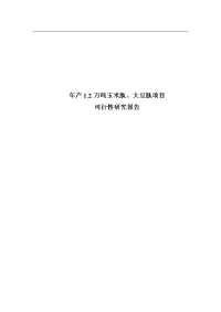 年产1.2万吨玉米肽、大豆肽项目可行性研究报告