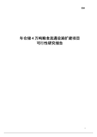 年仓储4万吨粮食流通设施扩建项目可行性研究报告