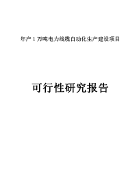 年产1万吨电线电缆自动化生产建设项目可行性研究报告