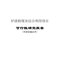 炉渣粉煤灰综合利用 项目可行性研究报告