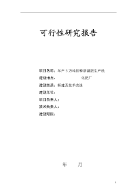 年产1万吨控释肥项目可行性研究报告