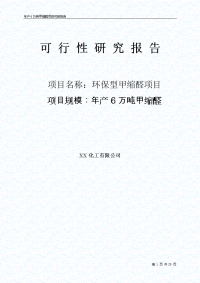 年产6万吨甲缩醛项目可行性研究报告