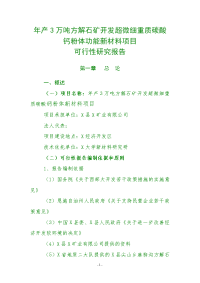 年产3万吨方解石矿开发超微细重质碳酸钙粉体新材料项目可行性研究报告