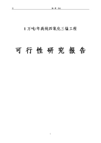 年产1万吨高纯四氧化三锰项目可行性研究报告