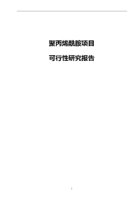 某化工有限公司新建3000吨年聚丙烯酰胺项目可行性研究报告