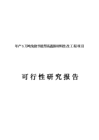 年产5万吨免烧节能型高温新材料技改工程项目可行性研究报告