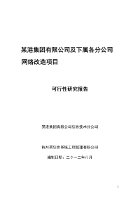 某港集团有限公司及下属各分公司网络改造项目可行性研究报告