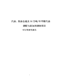 汽油、柴油仓储及50万吨年甲醇汽油调配与添加剂调制项目可行性研究报告