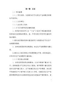 水煤浆加压气化法生产合成氨及尿素生产线项目 可行性研究报告