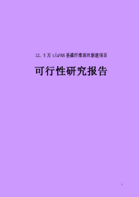 年产12.5万吨PAN基碳纤维原丝生产建设项目可行性研究报告