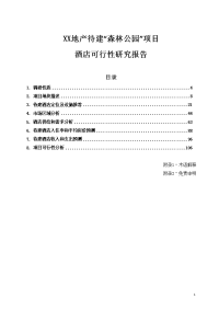 森林公项目酒店可行性研究报告