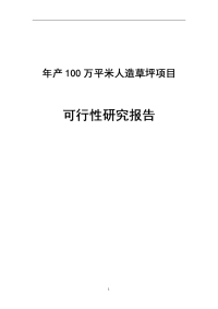 年产100万平方米人造草坪生产项目可行性研究报告