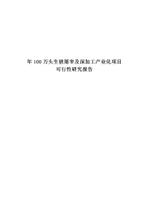 年产100万头生猪屠宰及深加工产业化项目可行性研究报告