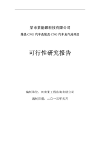 某县CNG汽车改装及CNG汽车加气站项目可行性研究报告