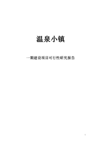 温泉小镇建设项目可行性研究报告