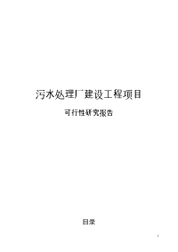 污水处理厂建设工程项目可行性研究报告