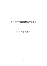 年产3000吨面包糠生产线项目可行性研究报告