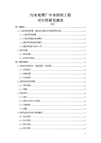 污水处理厂中水回用工程可行性研究报告