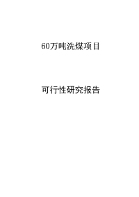 某选煤厂60万吨洗煤项目可行性研究报告