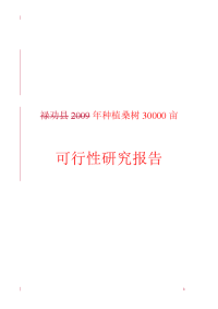 年种植桑树30000亩基地建设项目可行性研究报告