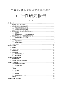 有限公司200Kta磷石膏制水泥缓凝剂项目可行性研究报告