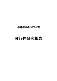 年种植桑树30000亩可行性研究报告