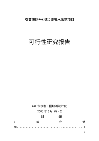 引黄灌区X镇X渠节水示范项目可行性研究报告