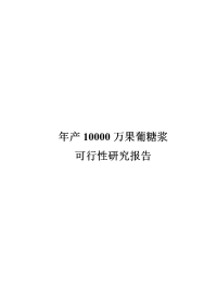 年产10000万吨果葡糖浆项目可行性研究报告