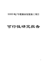 年产5000吨纸制品包装加工项目可行性研究报告