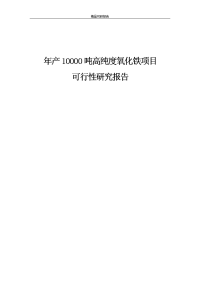 年产20000吨高纯度氧化铁项目可行性研究报告