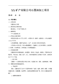 XX矿产有限公司石墨深加工项目可行性研究报告