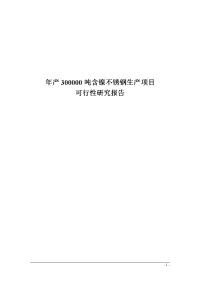 年产300000吨含镍不锈钢生产项目可行性研究报告