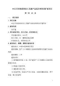 公司有机稻米加工及副产品综合利用改扩建项目可行性研究报告