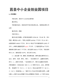 莒县中小企业创业园项目可行性研究报告