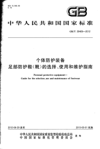 GBT28409-2012个体防护装备足部防护鞋(靴)的选择、使用和维护指南.pdf