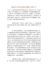 金融行业大学生实习报告范文模板（证券公司）.doc