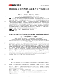 噬菌体展示筛选与狂犬病毒P互作的宿主蛋白.pdf