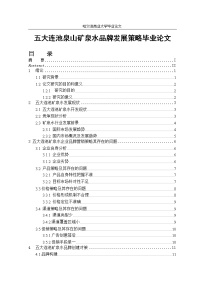 五大连池泉山矿泉水品牌发展策略毕业论文.doc