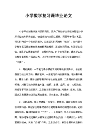 小学数学复习课毕业复习论文.doc