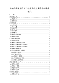 房地产开发项目可行性投资收益风险分析毕业论文.doc