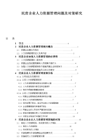 民营企业人力资源管理问题及对策研究 毕业论文.doc