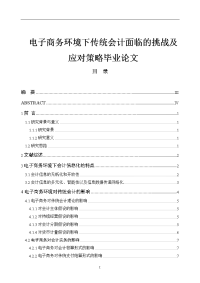 电子商务环境下传统会计面临的挑战及应对策略毕业论文.doc