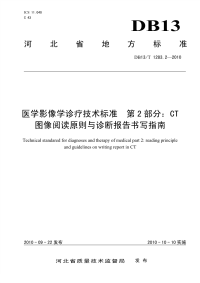 DB13T 1283.2-2010 医学影像学诊疗技术标准 第2部分 CT图像阅读原则与诊断报告书写指南.pdf