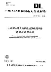 DLT1013-2006大中型水轮发电机微机励磁调节器试验和调整导则.pdf