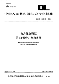 DLT1033.12-2006电力行业词汇第12部分电力市场.pdf