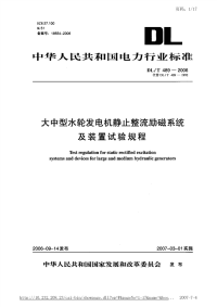 DLT489-2006大中型水轮发电机静止整流励磁系统及装置试验规程.pdf